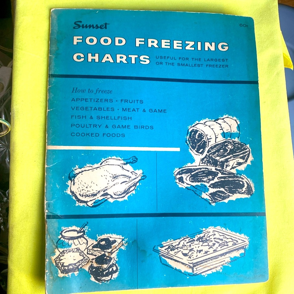 1961 Sunset Food Freezing Charts Mid Century
